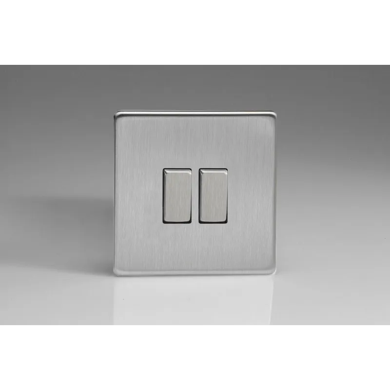 Double Interrupteur design Rocker Switch Haut de Gamme Acier Brossé