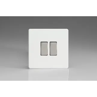 Double interrupteur design Rocker Switch finition Blanc Mat