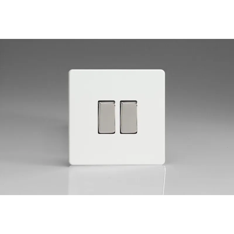 Double Interrupteur V&V Rocker Switch Blanc Mat