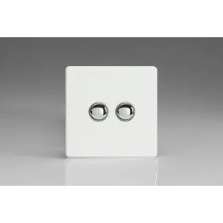 Double interrupteur design haut de gamme Push Switch finition blanc mat