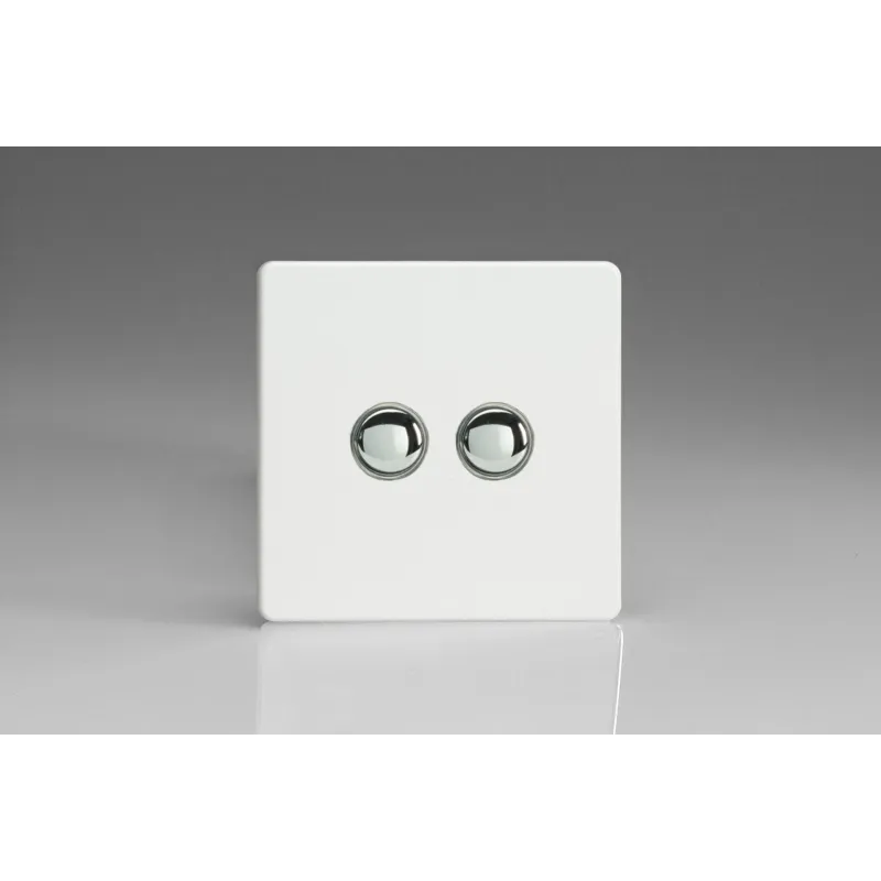 Double interrupteur design haut de gamme Push Switch finition blanc mat