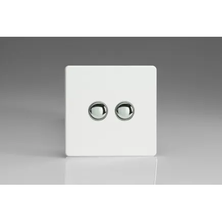 Double bouton poussoir design haut de gamme finition blanc mat