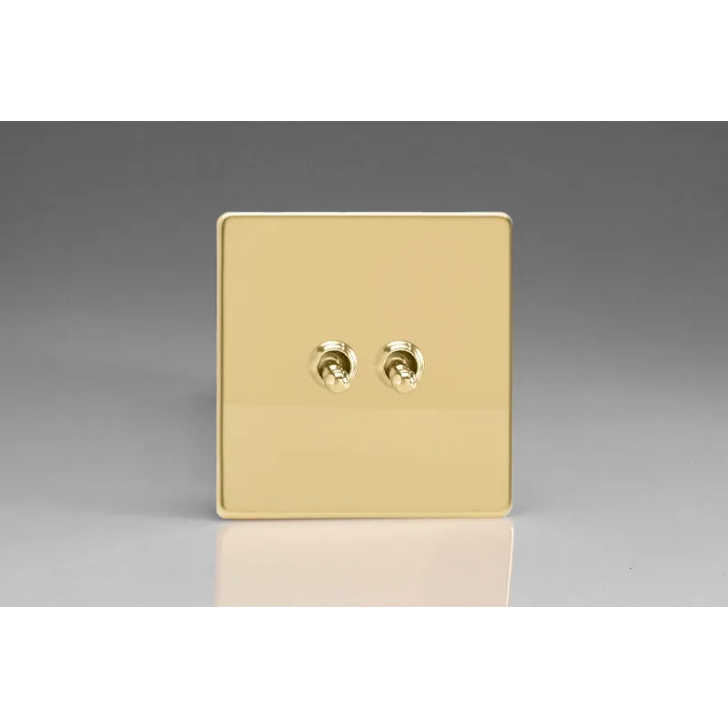 Double Interrupteur V&V Toggle Switch Laiton Miroir