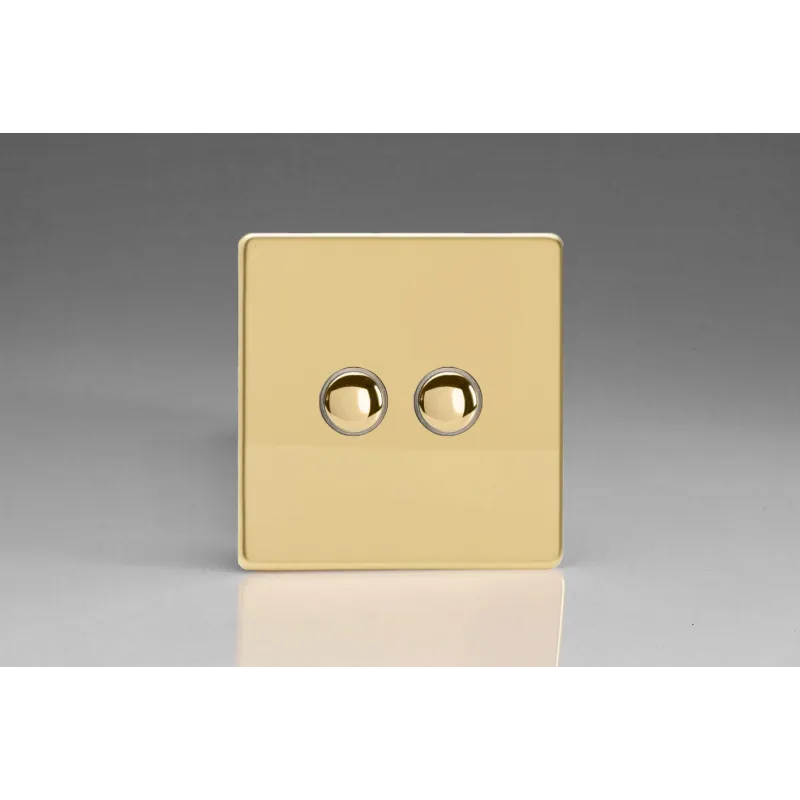 Double Interrupteur V&V Push Switch Laiton Miroir