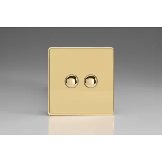 Double Bouton Poussoir Telerupteur Laiton Miroir
