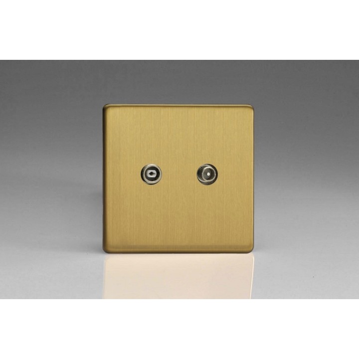 Prise Antenne / TV Design Laiton Brossé