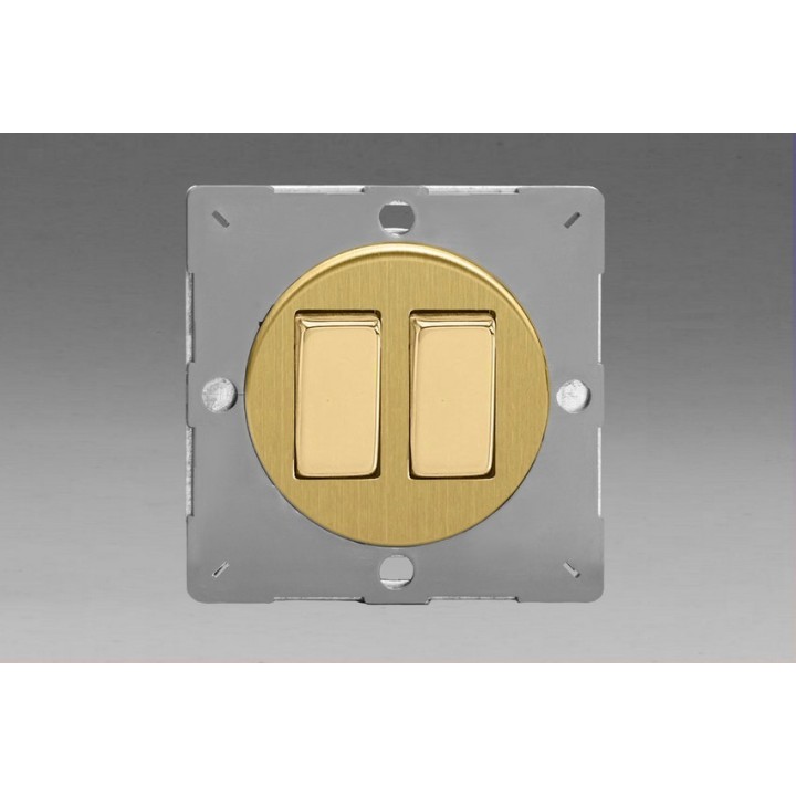 Module Double Interrupteur V&V Rocker Switch Laiton Brossé