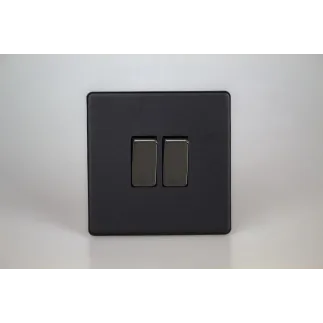 Double Interrupteur design Rocker Switch Haut de Gamme Noir Mat