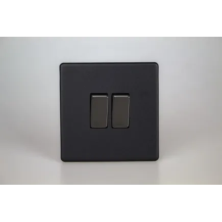 Double Interrupteur design Rocker Switch Haut de Gamme Noir Mat