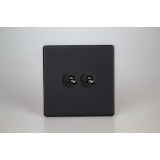 Double interrupteur design toggle haut de gamme finition Noir Mat