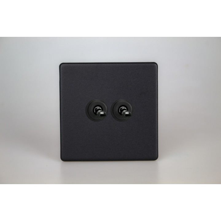 Double Interrupteur V&V Toggle Switch Noir Mat