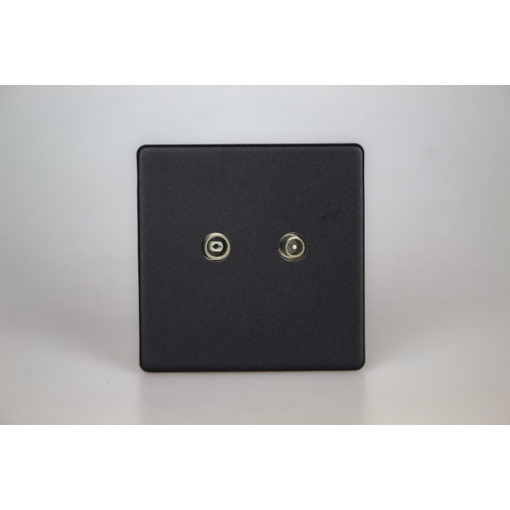 Prise TV/FM Design Noir Mat