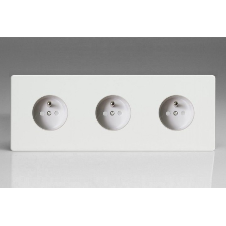 Triple Prise de Courant Design Blanc Mat