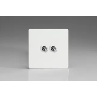 Double Interrupteur V&V Toggle Switch Blanc Mat