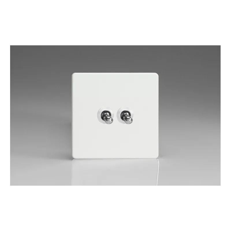 Double interrupteur design Toggle Switch haut de gamme Blanc Mat
