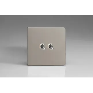 Double Interrupteur Design Va et Vient à Bascule "Toggle Switch" Satin