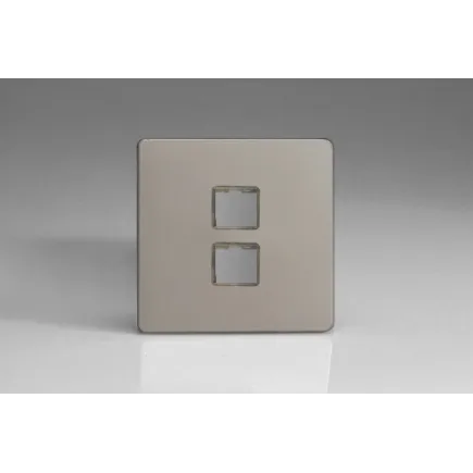 Blanc plaque en acier Prise USB Sockets Standard ou DEL Gradateur Interrupteurs 