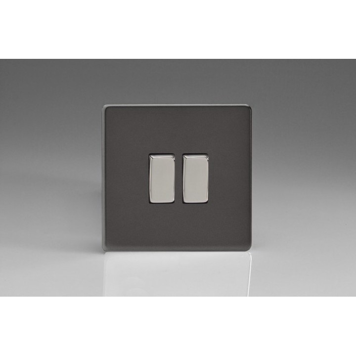 Double Interrupteur Design Va et Vient à Bascule "Rocker Switch" Étain