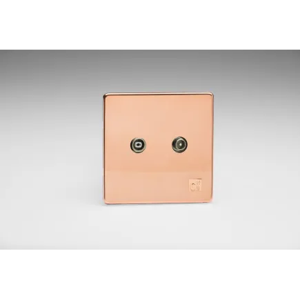 Prise Antenne / TV Design Cuivre Brut Antimicrobien