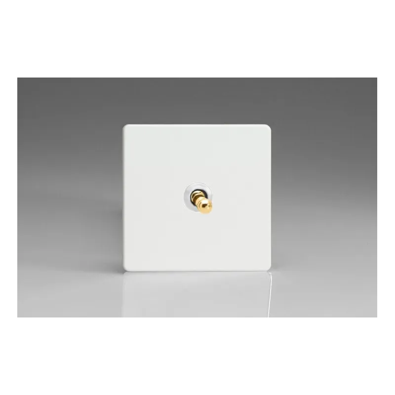 Interrupteur Design Toggle Switch Blanc Mat Bouton Doré Interrupteur Design Toggle Switch Blanc Mat Bouton Doré