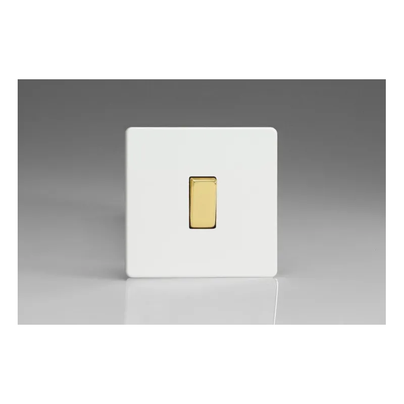 Interrupteur Design Rocker Switch Blanc Mat Bouton Doré