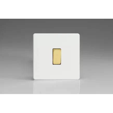 Interrupteur Design V&V Rocker Switch Blanc Mat Bouton Doré