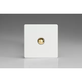 Interrupteur Design V&V Push Switch Blanc Mat Bouton Doré