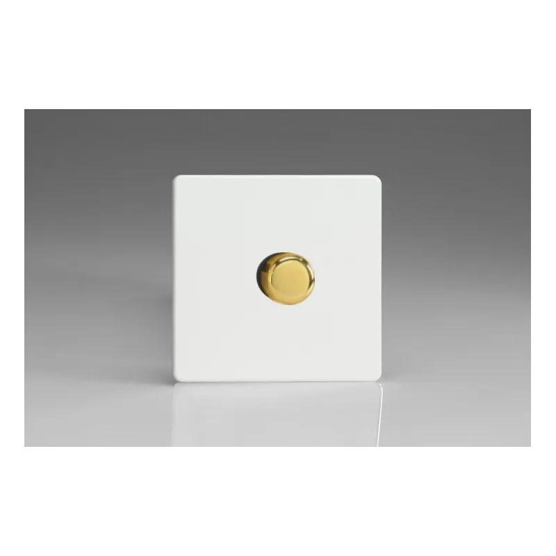 Variateur LED Design Blanc Mat Bouton Doré