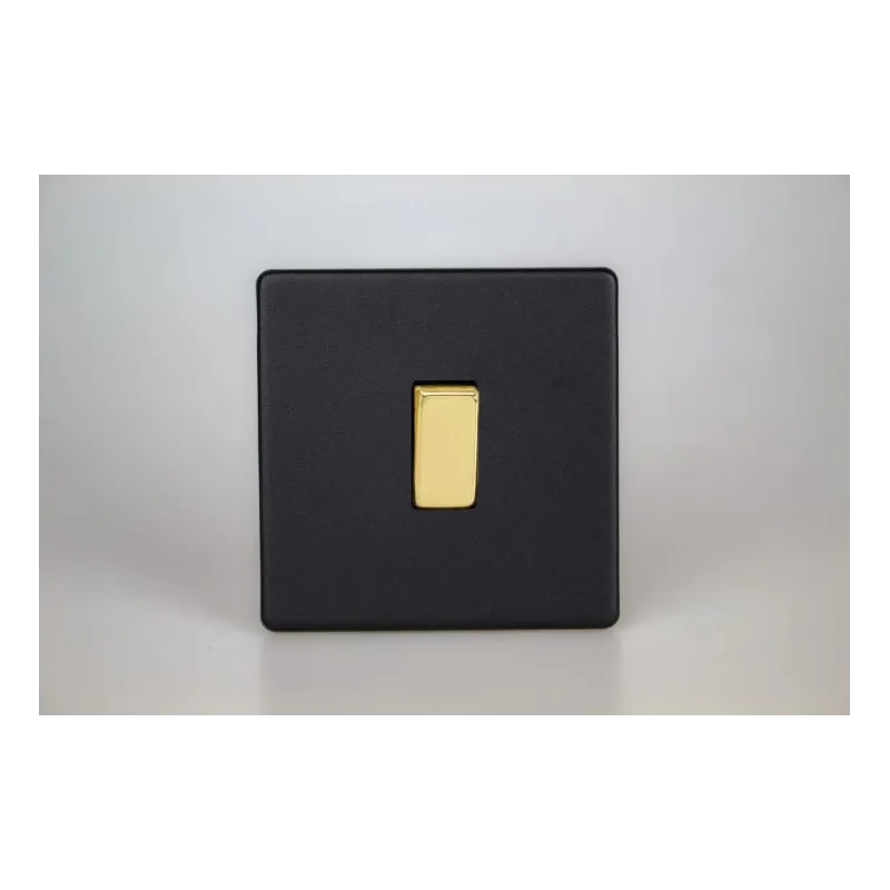 Interrupteur Design Rocker Switch Noir Mat Bouton Doré Interrupteur Design Rocker Switch Noir Mat Bouton Doré