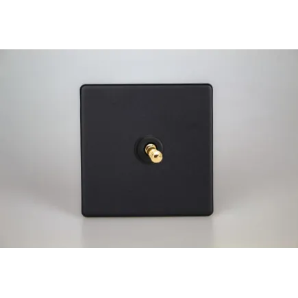 Interrupteur Design V&V Toggle Switch Noir Mat Bouton Doré