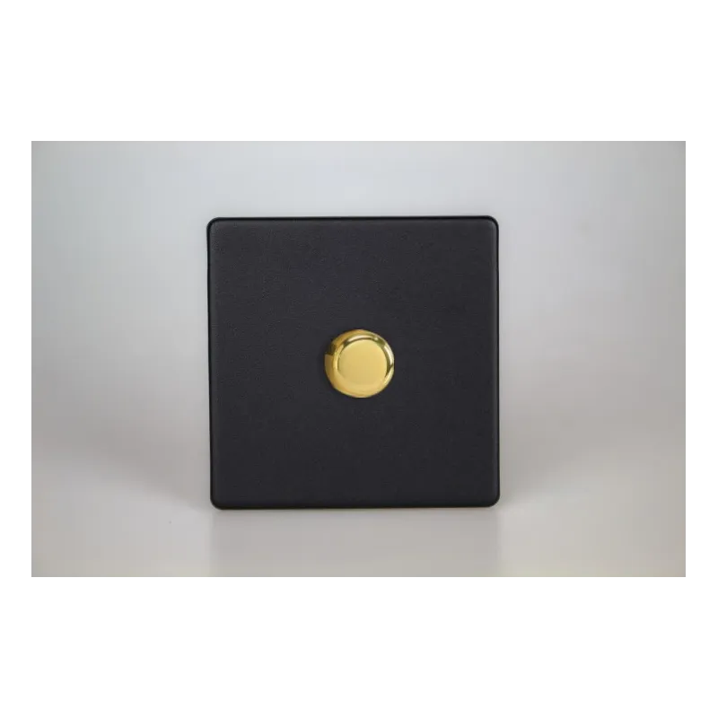 Variateur LED Design Noir Mat Bouton Doré Variateur LED Design Noir Mat Bouton Doré
