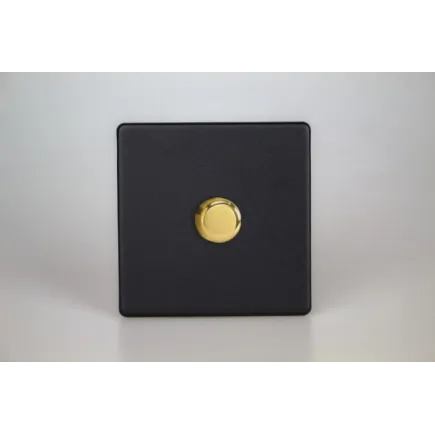 Variateur LED Design Noir Mat Bouton Doré