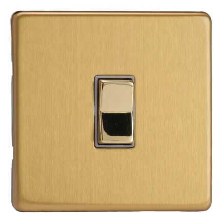 Interrupteur Design Haut de Gamme Rocker Switch finition Laiton Brossé